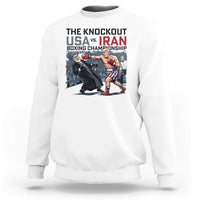 Sarcastic USA vs Iran Knockout Boxing Championship Sweatshirt Funny Political Satire Fight Night
