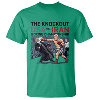 Sarcastic USA vs Iran Knockout Boxing Championship T Shirt Funny Political Satire Fight Night