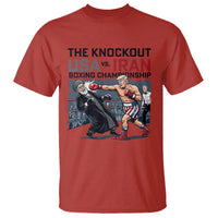 Sarcastic USA vs Iran Knockout Boxing Championship T Shirt Funny Political Satire Fight Night