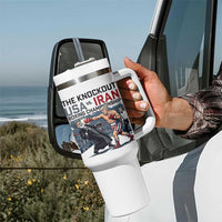 Sarcastic USA vs Iran Knockout Boxing Championship Tumbler With Handle Funny Political Satire Fight Night