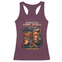 Operation Epic Fury Strike Mission 2026 Graphic Racerback Tank Top U.S. Strategic Strike Force Military Action