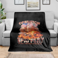 Operation Epic Fury Peace Through Strength Throw Blanket Patriotic Explosion America Power