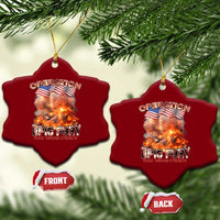 Operation Epic Fury Peace Through Strength Ceramic Ornament Patriotic Explosion America Power