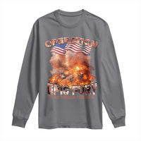 Operation Epic Fury Peace Through Strength Long Sleeve Shirt Patriotic Explosion America Power
