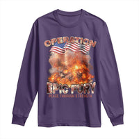 Operation Epic Fury Peace Through Strength Long Sleeve Shirt Patriotic Explosion America Power