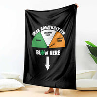 Irish Breathalyzer Blow Here Funny Drinking Gauge Throw Blanket St Patricks Day Party Offensive Adult Humor