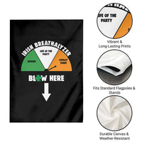 Irish Breathalyzer Blow Here Funny Drinking Gauge Garden Flag St Patricks Day Party Offensive Adult Humor
