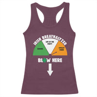 Irish Breathalyzer Blow Here Funny Drinking Gauge Racerback Tank Top St Patricks Day Party Offensive Adult Humor