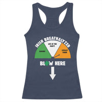 Irish Breathalyzer Blow Here Funny Drinking Gauge Racerback Tank Top St Patricks Day Party Offensive Adult Humor
