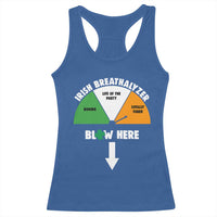 Irish Breathalyzer Blow Here Funny Drinking Gauge Racerback Tank Top St Patricks Day Party Offensive Adult Humor