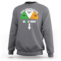 Irish Breathalyzer Blow Here Funny Drinking Gauge Sweatshirt St Patricks Day Party Offensive Adult Humor
