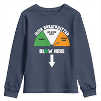 Irish Breathalyzer Blow Here Funny Drinking Gauge Youth Sweatshirt St Patricks Day Party Offensive Adult Humor