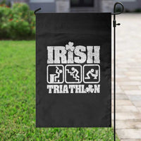 Irish Triathlon Funny Drinking Challenge Garden Flag St Patricks Day Beer Party Humor