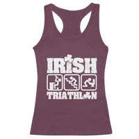 Irish Triathlon Funny Drinking Challenge Racerback Tank Top St Patricks Day Beer Party Humor