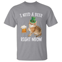 I Need A Beer Right Meow Funny Cat Drinking Joke T Shirt St Patricks Day Humor