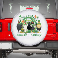 Funny St Patricks Day Chicken Shamrock Spare Tire Cover Feelin Clucky Hen Lucky Clover Pun Irish Humor