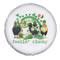 Funny St Patricks Day Chicken Shamrock Spare Tire Cover Feelin Clucky Hen Lucky Clover Pun Irish Humor