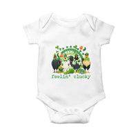 Funny St Patricks Day Chicken Shamrock Baby Onesie Feelin Clucky Hen Lucky Clover Pun Irish Humor
