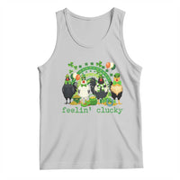 Funny St Patricks Day Chicken Shamrock Tank Top Feelin Clucky Hen Lucky Clover Pun Irish Humor