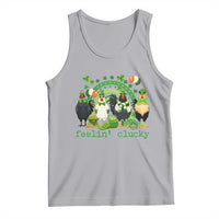 Funny St Patricks Day Chicken Shamrock Tank Top Feelin Clucky Hen Lucky Clover Pun Irish Humor