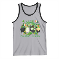 Funny St Patricks Day Chicken Shamrock Tank Top Feelin Clucky Hen Lucky Clover Pun Irish Humor