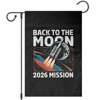 Back to the Moon 2026 Mission Garden Flag Retro Rocket Launch Lunar Orbit Space Enthusiasts