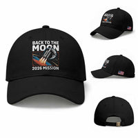 Back to the Moon 2026 Mission Baseball Cap Retro Rocket Launch Lunar Orbit Space Enthusiasts