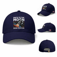 Back to the Moon 2026 Mission Baseball Cap Retro Rocket Launch Lunar Orbit Space Enthusiasts