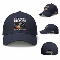 Back to the Moon 2026 Mission Baseball Cap Retro Rocket Launch Lunar Orbit Space Enthusiasts