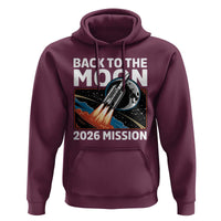Back to the Moon 2026 Mission Hoodie Retro Rocket Launch Lunar Orbit Space Enthusiasts