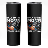 Back to the Moon 2026 Mission Skinny Tumbler Retro Rocket Launch Lunar Orbit Space Enthusiasts