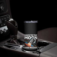 Back to the Moon 2026 Mission Skinny Tumbler Retro Rocket Launch Lunar Orbit Space Enthusiasts