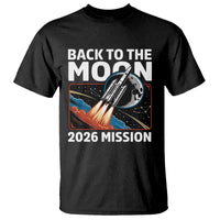 Back to the Moon 2026 Mission T Shirt Retro Rocket Launch Lunar Orbit Space Enthusiasts