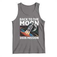 Back to the Moon 2026 Mission Tank Top Retro Rocket Launch Lunar Orbit Space Enthusiasts
