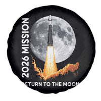 2026 Return to the Moon Mission Spare Tire Cover Realistic Rocket Launch Lunar Graphic Space Exploration