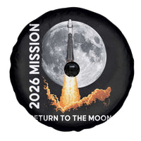 2026 Return to the Moon Mission Spare Tire Cover Realistic Rocket Launch Lunar Graphic Space Exploration