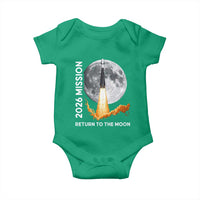 2026 Return to the Moon Mission Baby Onesie Realistic Rocket Launch Lunar Graphic Space Exploration