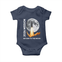 2026 Return to the Moon Mission Baby Onesie Realistic Rocket Launch Lunar Graphic Space Exploration