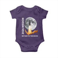 2026 Return to the Moon Mission Baby Onesie Realistic Rocket Launch Lunar Graphic Space Exploration