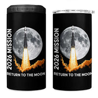 2026 Return to the Moon Mission 4 in 1 Can Cooler Tumbler Realistic Rocket Launch Lunar Graphic Space Exploration