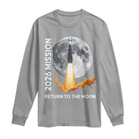 2026 Return to the Moon Mission Long Sleeve Shirt Realistic Rocket Launch Lunar Graphic Space Exploration