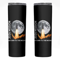 2026 Return to the Moon Mission Skinny Tumbler Realistic Rocket Launch Lunar Graphic Space Exploration