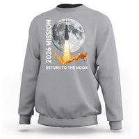 2026 Return to the Moon Mission Sweatshirt Realistic Rocket Launch Lunar Graphic Space Exploration