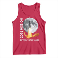 2026 Return to the Moon Mission Tank Top Realistic Rocket Launch Lunar Graphic Space Exploration
