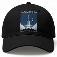 Future Lunar Mission 2026 Baseball Cap Rocket Launch Lunar Orbit Space Exploration