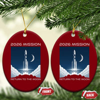 Future Lunar Mission 2026 Ceramic Ornament Rocket Launch Lunar Orbit Space Exploration