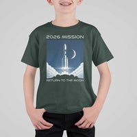 Future Lunar Mission 2026 T Shirt For Kid Rocket Launch Lunar Orbit Space Exploration