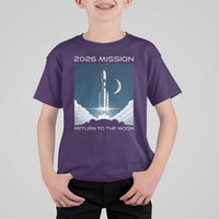 Future Lunar Mission 2026 T Shirt For Kid Rocket Launch Lunar Orbit Space Exploration