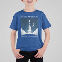 Future Lunar Mission 2026 T Shirt For Kid Rocket Launch Lunar Orbit Space Exploration