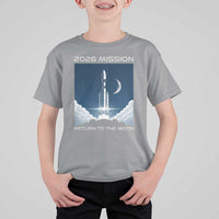 Future Lunar Mission 2026 T Shirt For Kid Rocket Launch Lunar Orbit Space Exploration